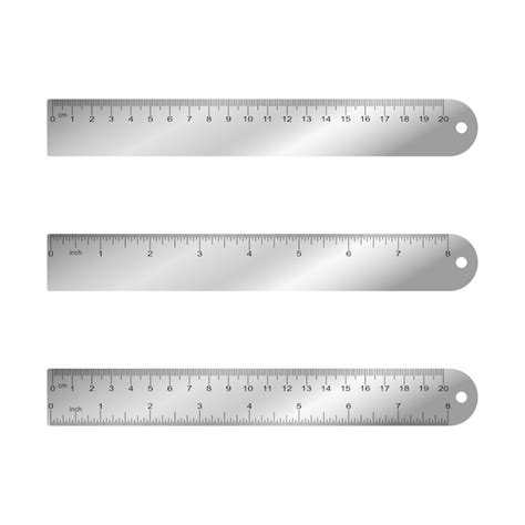 Premium Vector Metal Measuring Rulers In Centimeters Inches