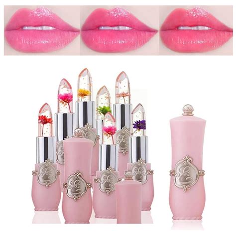 Jelly Flower Lipstick Color Changing Lip Gloss Moistening Crystal
