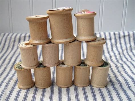12 Vintage Wooden Spools Small Empty Sewing Spools Grp3 Etsy Wooden