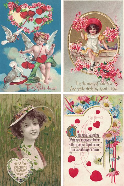 Free Printable Vintage And New Valentine Art Vintage Valentine Cards
