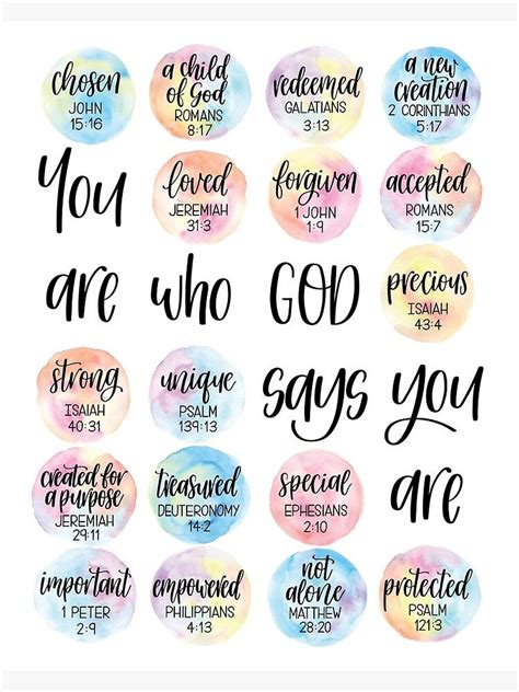 You Are Who God Says You Are Identity In Christ Artwork Rainbow