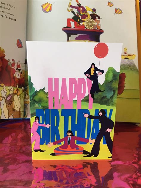 The Beatles Happy Birthday Card Etsy Uk