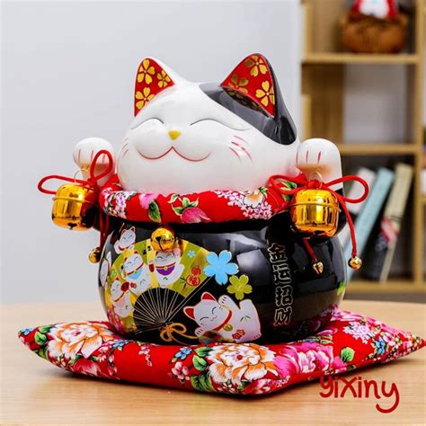 New 10 Inch Japanese Ceramic Maneki Neko Lucky Cat Statue Etsy