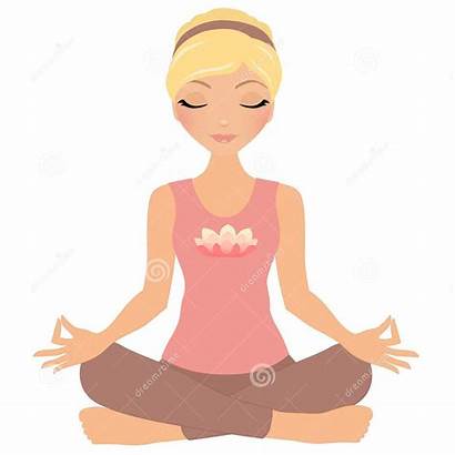 Meditation Yoga Pose Woman Illustration Blonde Finding