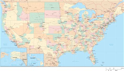 Poster Size Usa Map With Congressional Districts Plus Counties