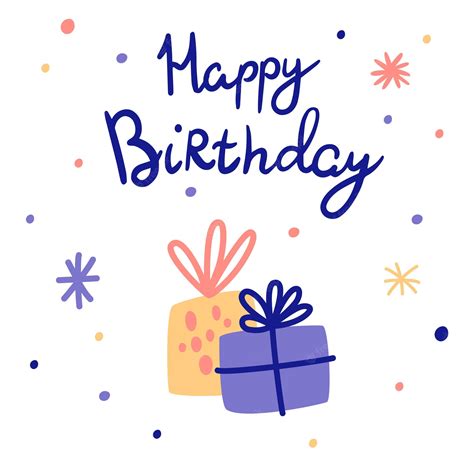 Premium Vector T Boxes Happy Birthday Phrase Bday Present