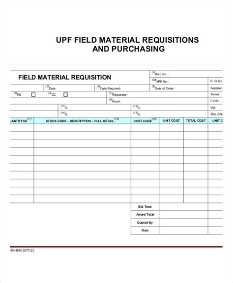 Free 11 Sample Material Requisition Forms In Pdf Ms Word
