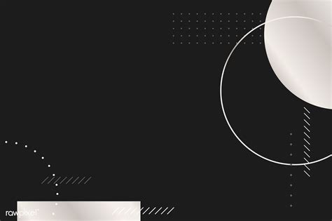 Modern Silver Geometric Pattern On A Black Background Vector Premium