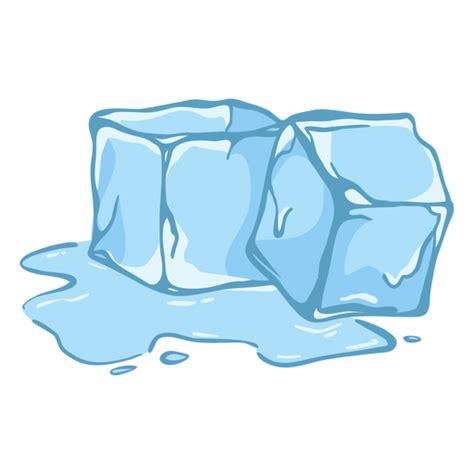 Melting Ice Cubes Stroke Transparent PNG SVG Vector