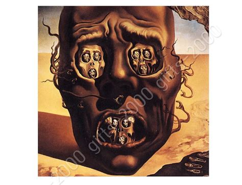 Canvas Rolled The Face Of War Skull Salvador Dali Oil