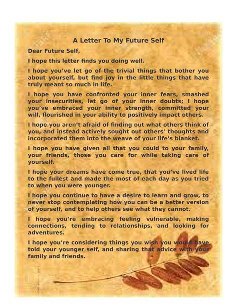 A Letter To My Future Self I Hope Youve Let Go Of The Trivial Things That Bother You About