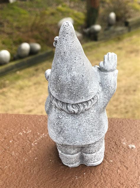 Cement Garden Gnome Gnome Statue Concrete Gnome Garden Etsy
