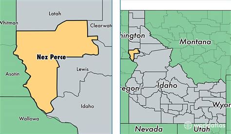 Nez Perce County Idaho Map Of Nez Perce County Id Where Is Nez