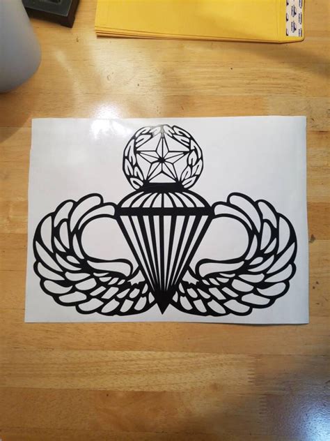 Army Master Parachutist Jump Wings Vinyl Decal Us Army Etsy