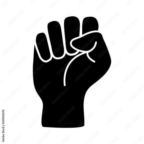 Vetor De Raised Black Fist Vecor Icon Victory Rebel Symbol In Protest