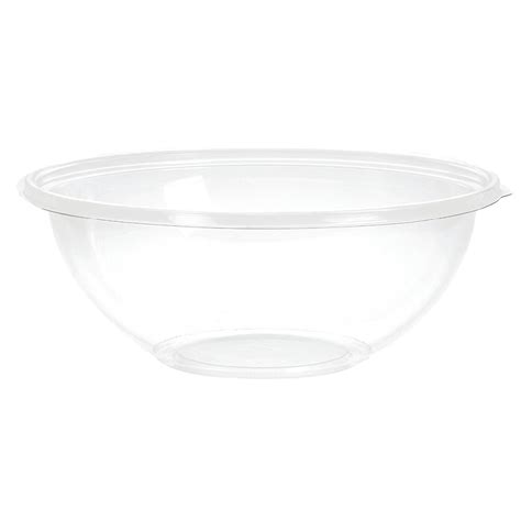 wide rim 64 oz 4 lb clear plastic carryout bowl 10 1 4 dia x 3 d