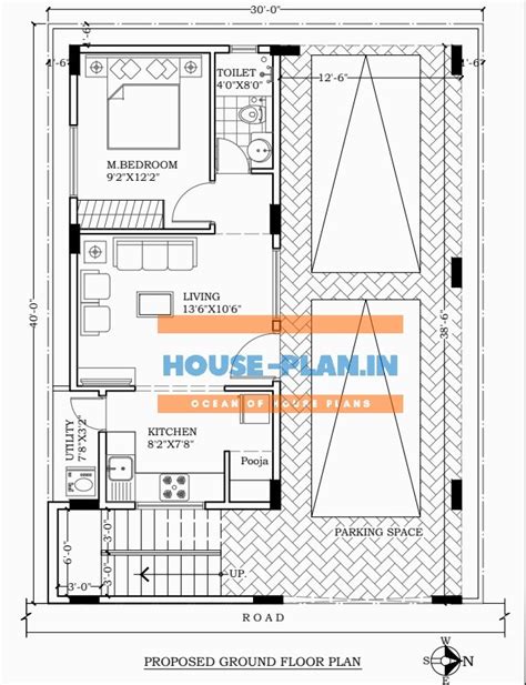 House Plan 30×40 Ground Floor For Small House Design