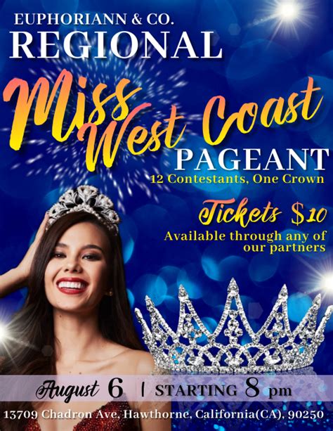 Шаблон Beautypageant Contest Flyer Postermywall