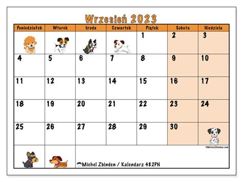 Kalendarze Wrzesień 2023 Michel Zbinden Pl