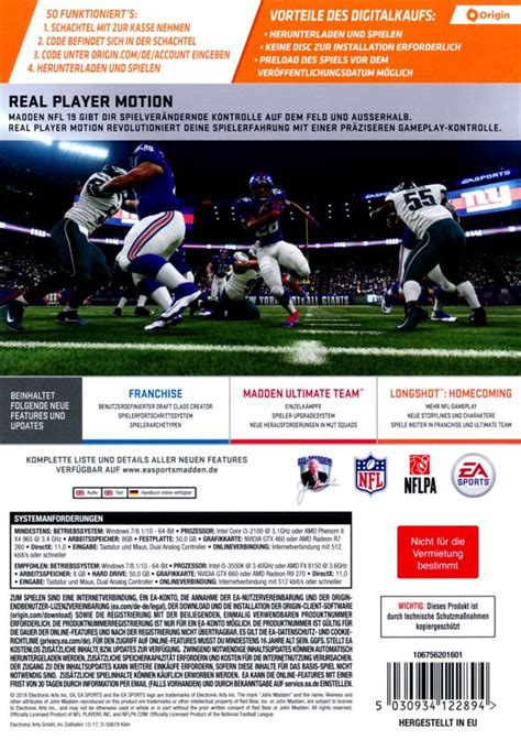 Madden Nfl 19 Cover Or Packaging Material Mobygames