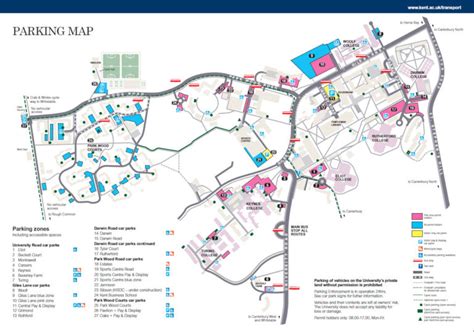 University Of Kent Parking Map Gulbenkian