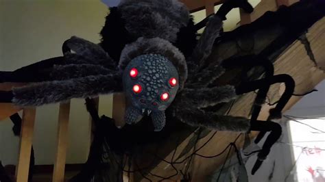 Giant Spider Halloween Prop With Light Up Eyes Youtube