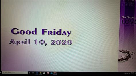 Laman ini mengandungi kalendar cuti untuk tahun 2019 di singapura. Good Friday Worship 4 10 2020 - YouTube
