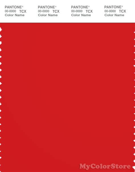 Pantone Smart 18 1664 Tcx Color Swatch Card Pantone Fiery Red