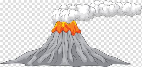 Cartoon Volcano Eruption Drawing Volcano With Smoke And Lava Clip Art