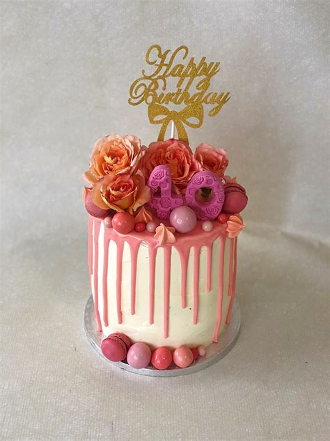 Drip Cake Pink Drip Cake Girly Drip Cake 40th Birthday Cake