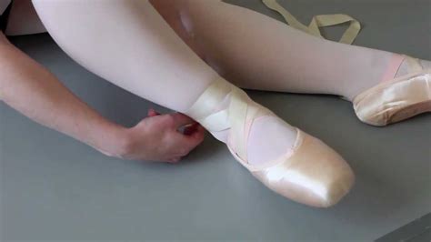 How To Tie Pointe Shoe Ribbons Youtube