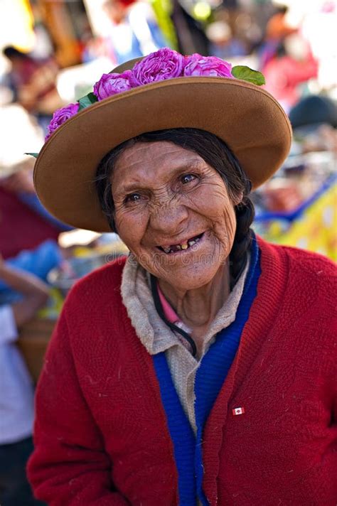 Peruvian Woman Peels Potatoes At A Market Puno Editorial Photo Image