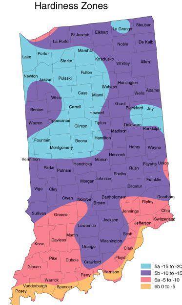 Usda Plant Hardiness Zone Map Indiana