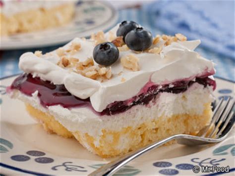 The flavonoids in blueberries can reduce your risk of cognitive decline and dementia by enhancing circulation and are blueberries a superfood? Blueberries 'n' Cream Cake | MrFood.com
