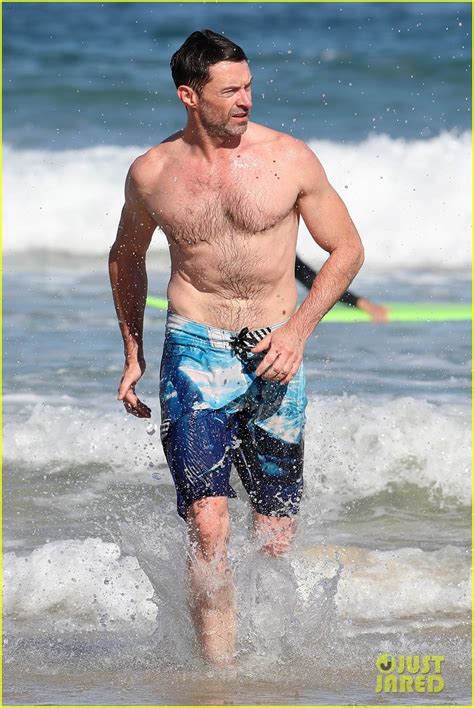 Hugh Jackman Goes Shirtless For Swim In The Ocean Photo 4329367