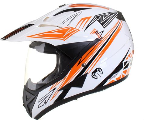 Dual Sport Motocross Adventure Crash Helmet With Visor Road Legal