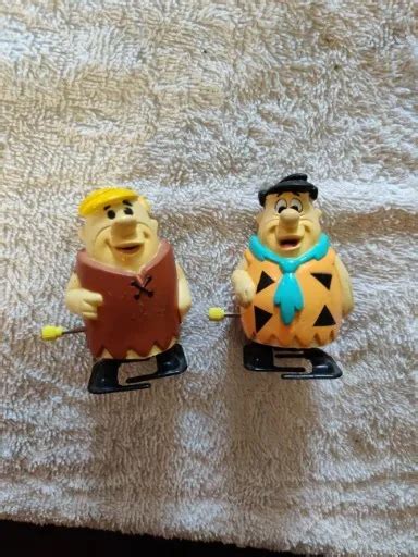 Vintage Hanna Barbera Fred Flintstone Barney Rubble Wind Up Toys 1992