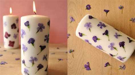 Pressed Flower Candle Diy Welcome Home