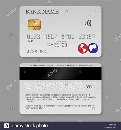As soon as the charge posts to your. Realistic detailed credit card. Front and back side ...