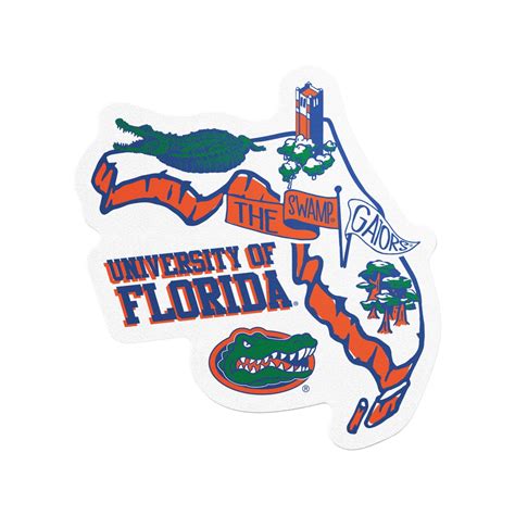 Florida Gators State Block Sticker Heads And Tails