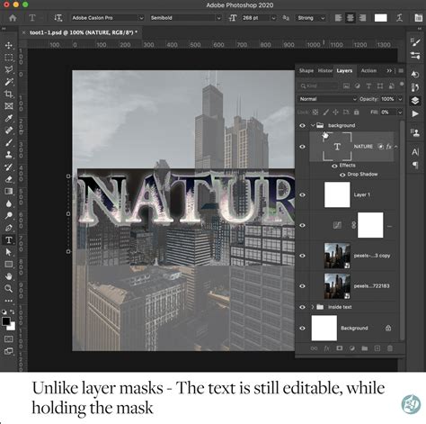 2 Ways Mask With Text In Photoshop From Beginner To Advanced Levels
