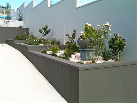 Cement Rendered Retaining Wall Garden Wall Designs Back Garden