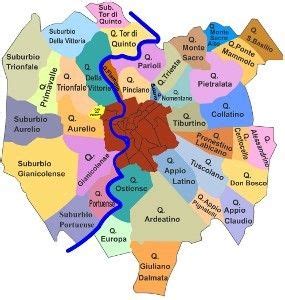 Contemporain oeuvre imprimable pour votre maison et bureau. Carte De Rome Par Quartier | Carte De Paris