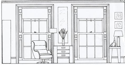 2d Elevation Drawing Of A Living Room Style Within