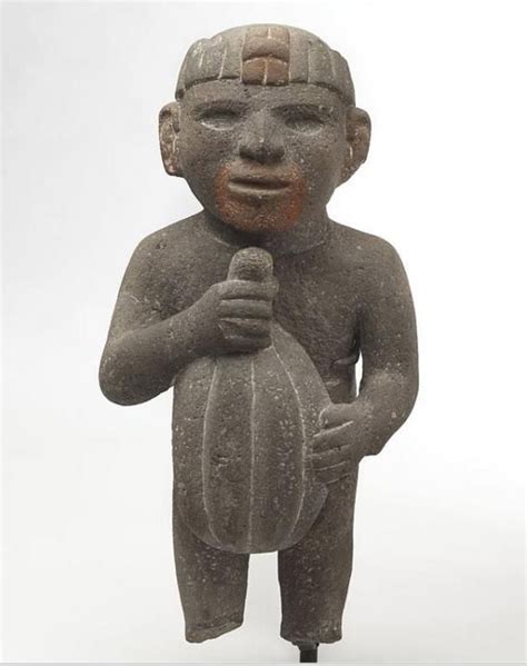 Aztec Man Carrying A Cacao Pod 14401521 Volcanic Stone Traces Of