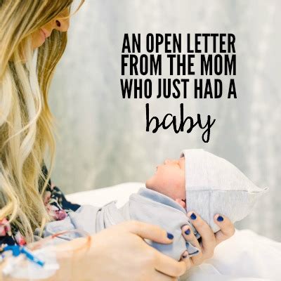 This new baby congratulations message has a playful spirit to it. An Open Letter From a Mom Who Just Had a Baby