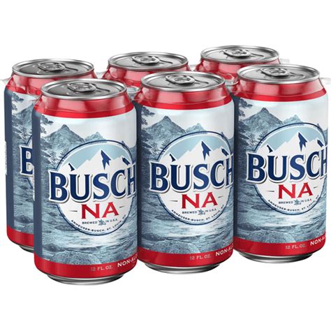 Busch Na Non Alcoholic Beer 6 Pack 12 Fl Oz Cans 05 Abv Non