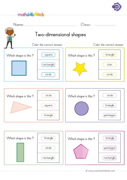 2D Shapes Worksheets for Grade 1  1st Grade Two Dimensional Shapes Worksheets PDF