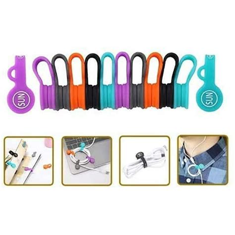 Sunficon 10 Pack Cable Organizers Clips Earbuds Cords Organizers