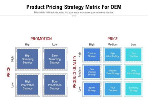 Product Pricing Strategy Matrix For Oem Presentation Graphics